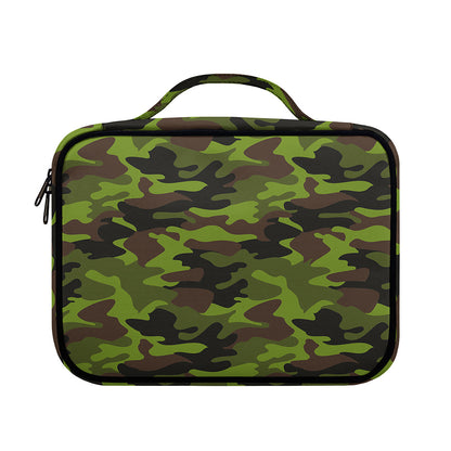 Dark Green And Black Camouflage Print Briefcase Bible Bag