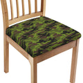 Dark Green And Black Camouflage Print Chair Cushion Cover