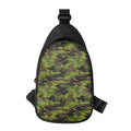 Dark Green And Black Camouflage Print Sling Bag