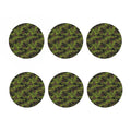 Dark Green And Black Camouflage Print Coaster Set