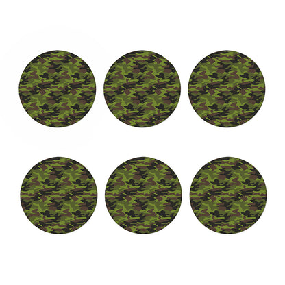 Dark Green And Black Camouflage Print Coaster Set
