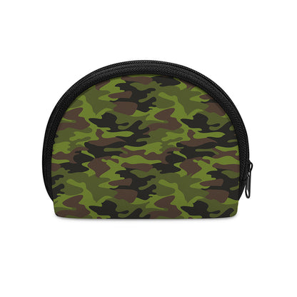 Dark Green And Black Camouflage Print Coin Purse