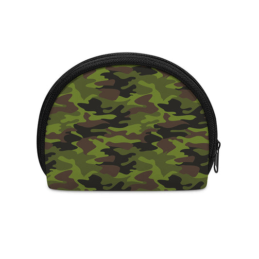 Dark Green And Black Camouflage Print Coin Purse