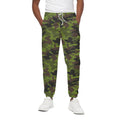 Dark Green And Black Camouflage Print Cotton Sweatpants
