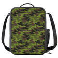 Dark Green And Black Camouflage Print Crossbody Lunch Bag