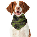 Dark Green And Black Camouflage Print Dog Bandana