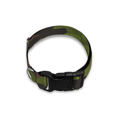 Dark Green And Black Camouflage Print Dog Collar