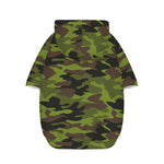 Dark Green And Black Camouflage Print Dog Zip Up Hoodie