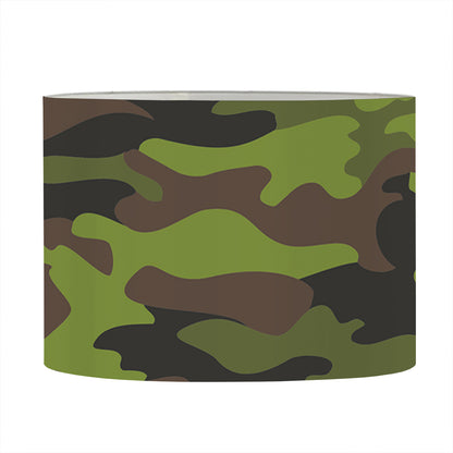 Dark Green And Black Camouflage Print Drum Lamp Shade