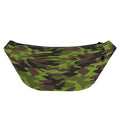 Dark Green And Black Camouflage Print Fanny Pack
