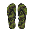 Dark Green And Black Camouflage Print Flip Flops