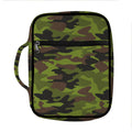 Dark Green And Black Camouflage Print Front Pocket Bible Bag
