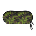 Dark Green And Black Camouflage Print Glasses Case