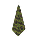 Dark Green And Black Camouflage Print Hand Towel