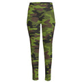 Dark Green And Black Camouflage Print High-Waisted Pocket Leggings