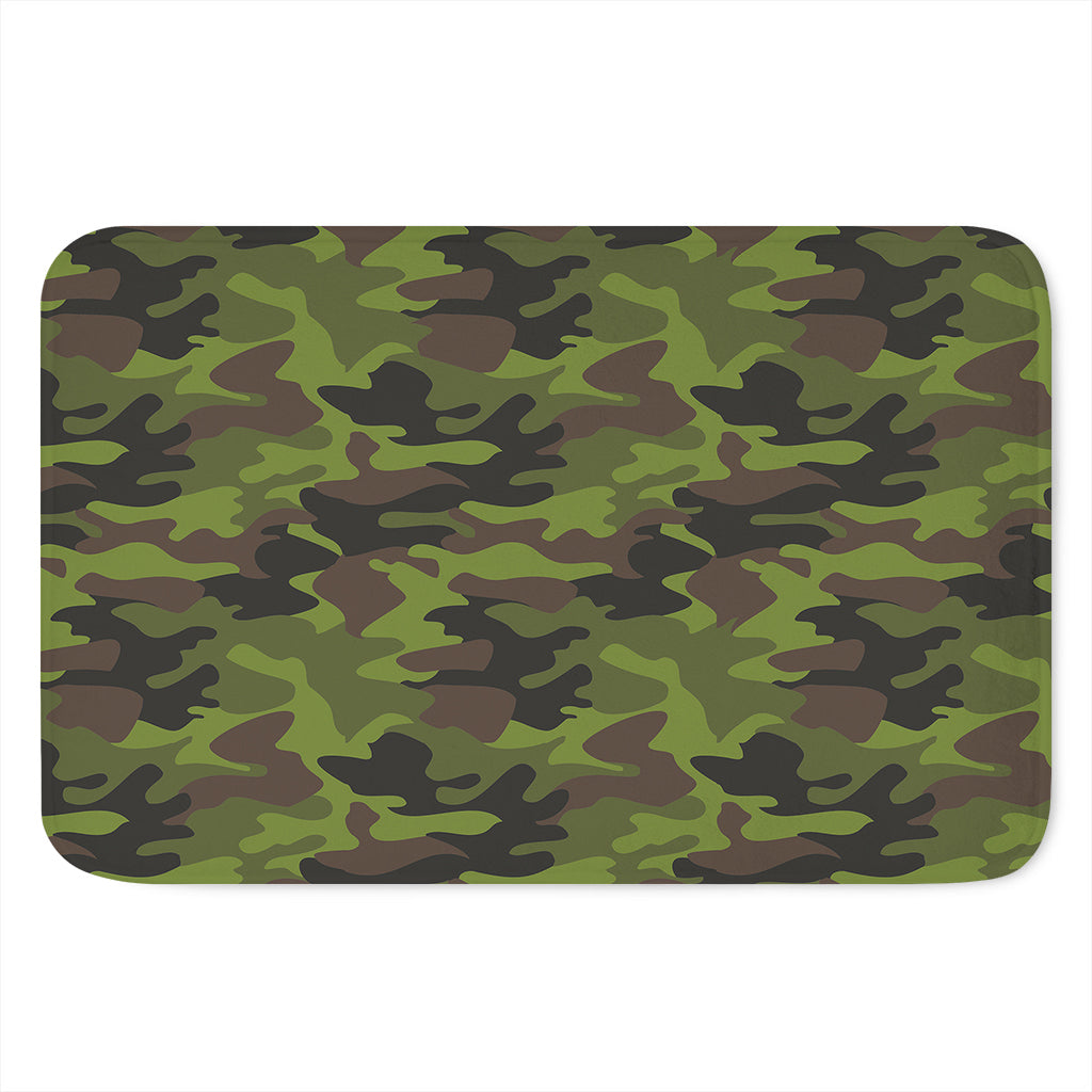 Dark Green And Black Camouflage Print Indoor Door Mat