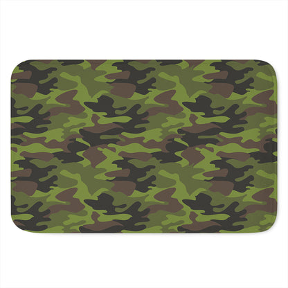 Dark Green And Black Camouflage Print Indoor Door Mat