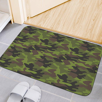 Dark Green And Black Camouflage Print Indoor Door Mat