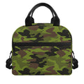 Dark Green And Black Camouflage Print Insulated Lunch Bag