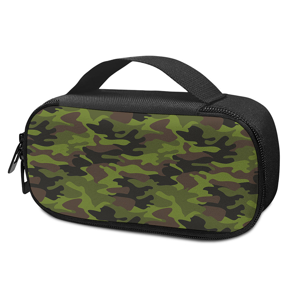 Dark Green And Black Camouflage Print Insulin Cooler Travel Case