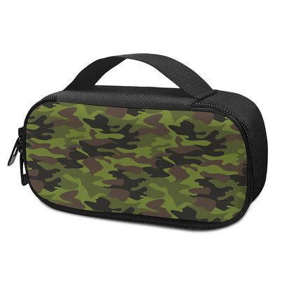 Dark Green And Black Camouflage Print Insulin Cooler Travel Case
