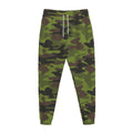 Dark Green And Black Camouflage Print Jogger Pants