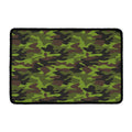 Dark Green And Black Camouflage Print Kitchen Mat