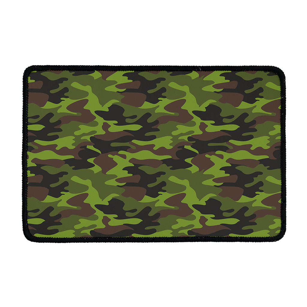 Dark Green And Black Camouflage Print Kitchen Mat
