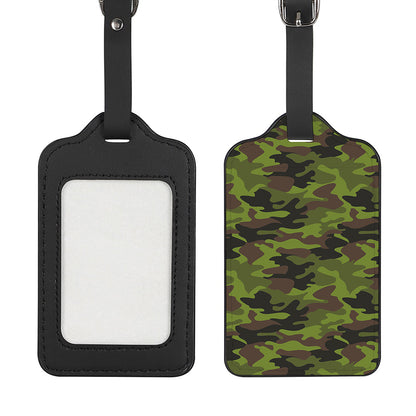 Dark Green And Black Camouflage Print Luggage Tag