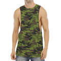 Dark Green And Black Camouflage Print Men's Muscle Tank Top