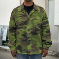 Dark Green And Black Camouflage Print Men's Shirt Jacket
