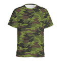 Dark Green And Black Camouflage Print Men's Athletic T-Shirt