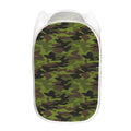 Dark Green And Black Camouflage Print Mesh Laundry Hamper
