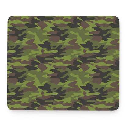 Dark Green And Black Camouflage Print Mouse Pad