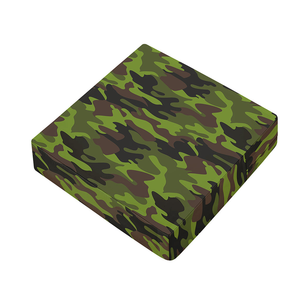 Dark Green And Black Camouflage Print Outdoor Seat Cushion Cover