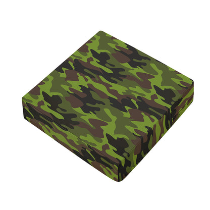 Dark Green And Black Camouflage Print Outdoor Seat Cushion Cover