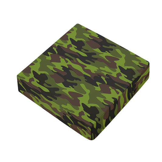 Dark Green And Black Camouflage Print Outdoor Seat Cushion Cover