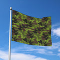 Dark Green And Black Camouflage Print Polyester Flag