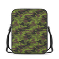 Dark Green And Black Camouflage Print Rectangular Crossbody Bag