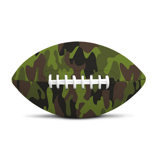 Dark Green And Black Camouflage Print Rugby Ball
