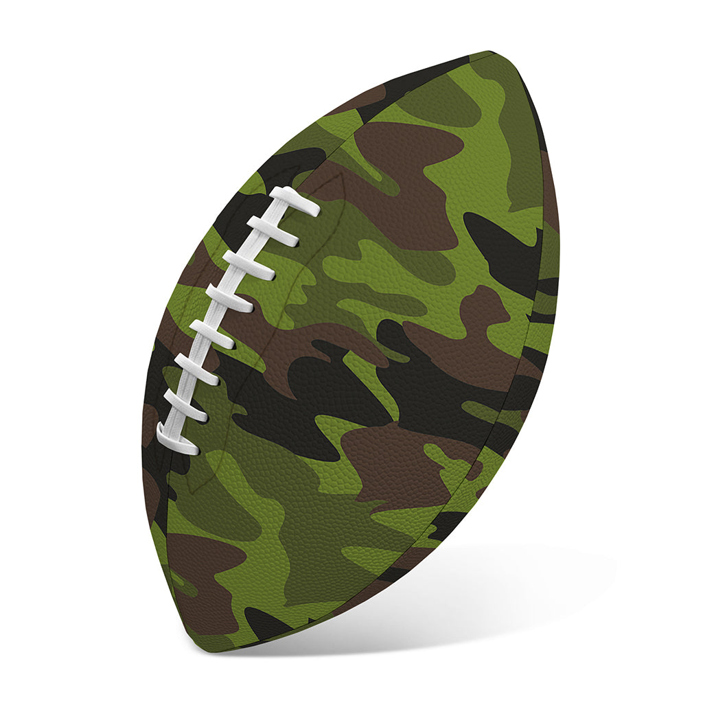 Dark Green And Black Camouflage Print Rugby Ball