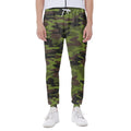 Dark Green And Black Camouflage Print Joggers