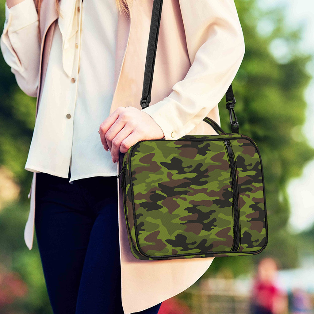 Dark Green And Black Camouflage Print Shoulder Strap Bible Bag