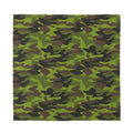 Dark Green And Black Camouflage Print Silk Bandana