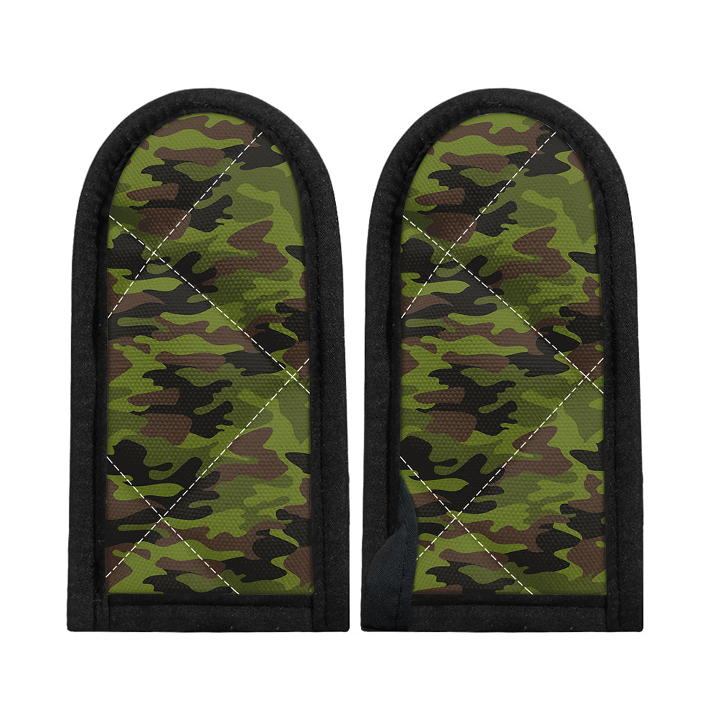 Dark Green And Black Camouflage Print Skillet Handle Cover