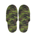 Dark Green And Black Camouflage Print Slippers
