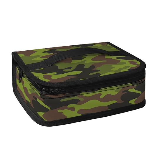 Dark Green And Black Camouflage Print Small Lunch Bag