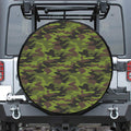 Dark Green And Black Camouflage Print Tire Cover