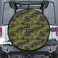 Dark Green And Black Camouflage Print Tire Cover With Camera Hole