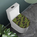 Dark Green And Black Camouflage Print Toilet Lid Cover